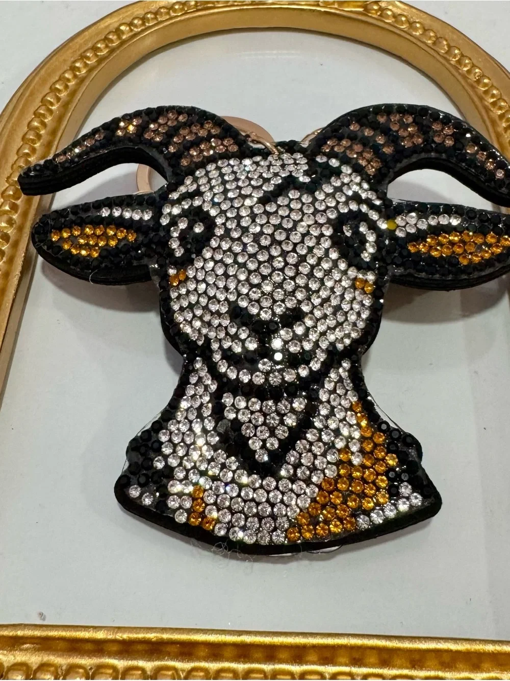 New The Goat Crystal Embellished Keychain